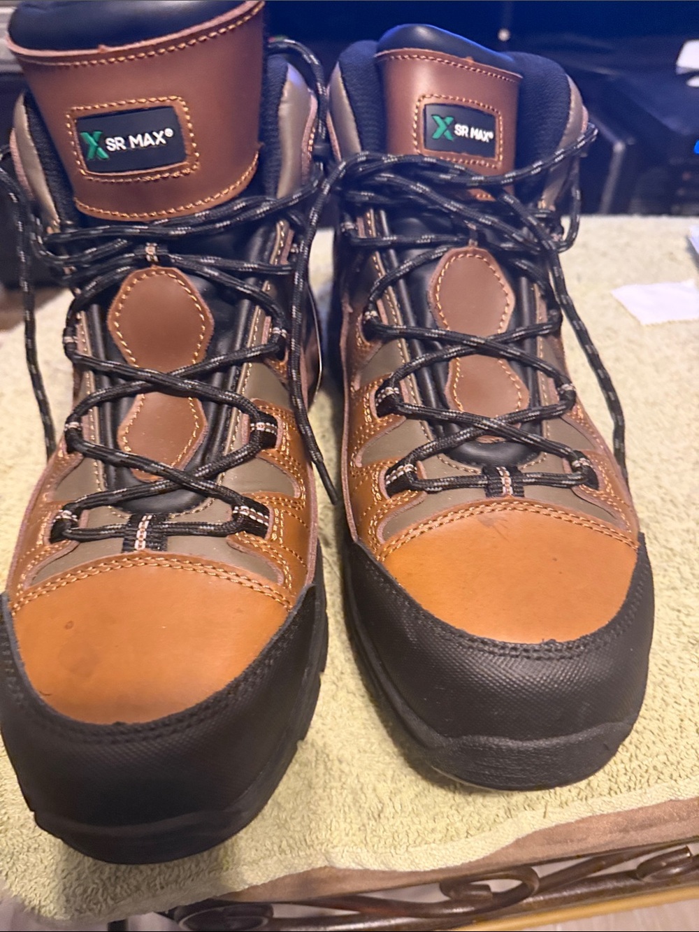 SR MAX Men's Brown and Black Work Hiker Boots